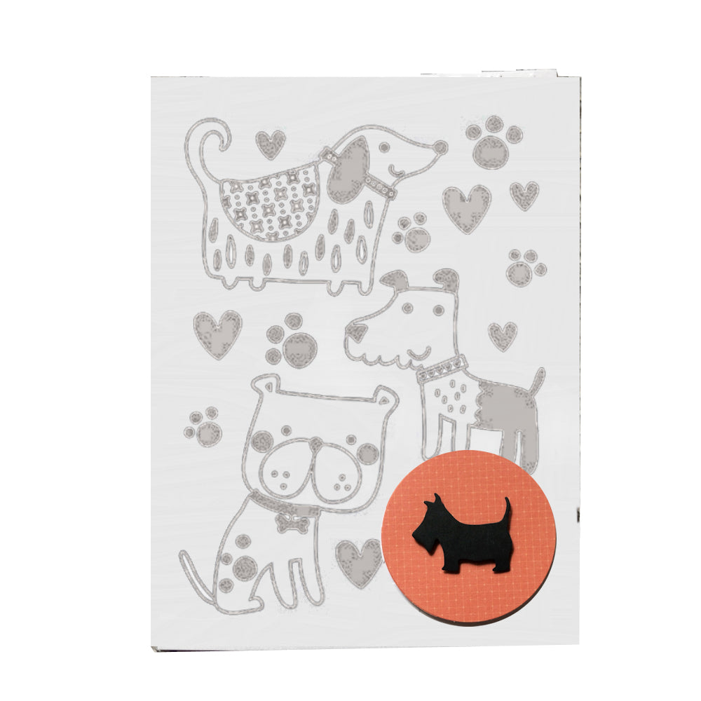 Three Cute Doggies Embossing Folder / Folder de Grabado Perritos