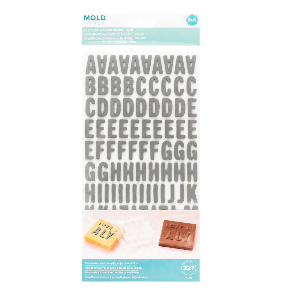 Mold Press Alphabet Stickers / Estampas de Alfabeto 3D Mayúsculas