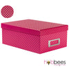 Pink Gold Dot Box / Caja Organizadora Rosa con Lunares Dorados