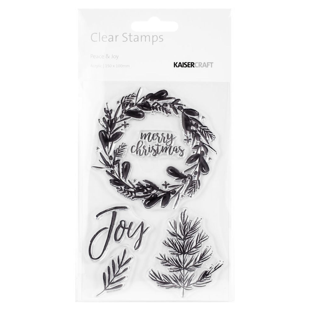 Peace &amp; Joy Clear Acrylic Stamps / Sellos de Polímero Descontinuado Kaiser Craft