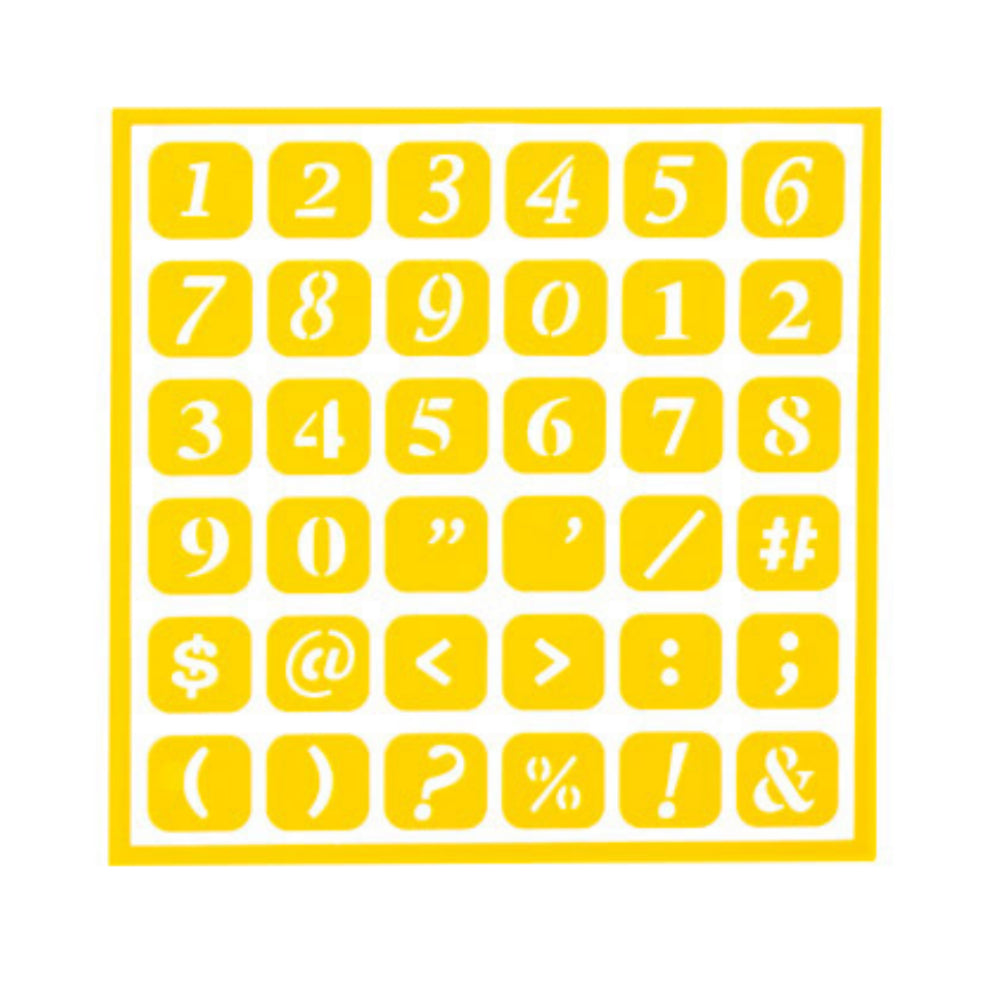 Numbers and Symbols Stencil / Esténcil de Números y Símbolos
