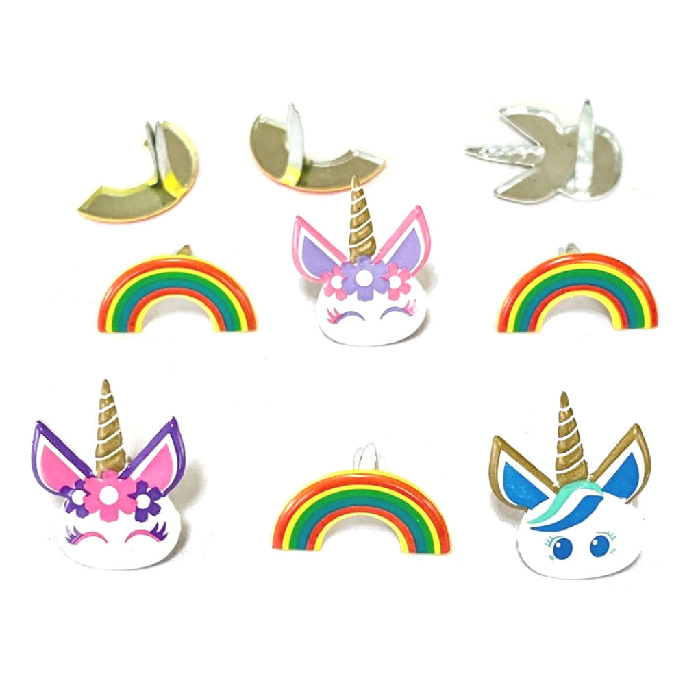 Unicorn & Rainbow Brads / Broches de Unicornio y Arcoiris