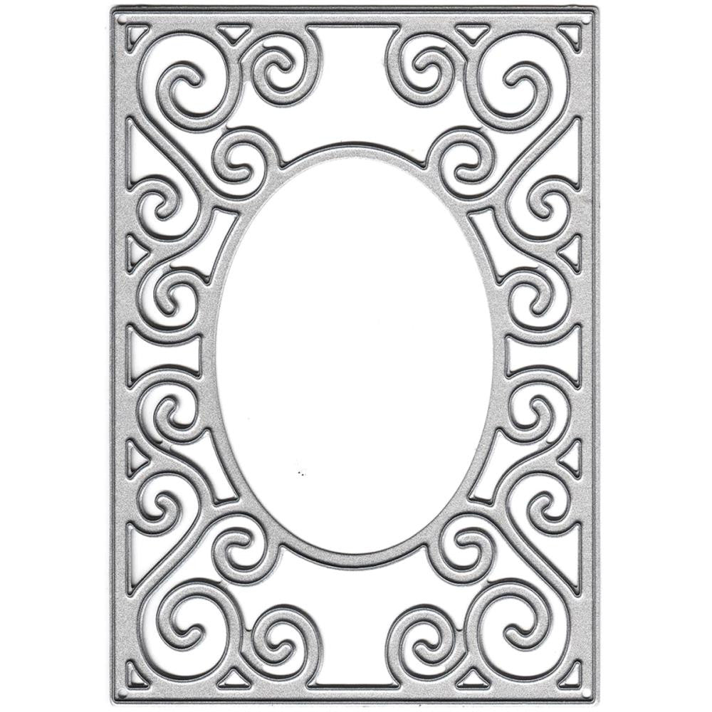 Suaje de Corte de Marco Decorativo / Decorative Rectangle with Oval Frame die
