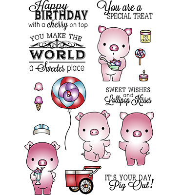 Cling Mounted Rubber Stamps and Dies Sweet Treats / Sellos Cling y Suajes de Cerditos Descontinuado LDRS Creative