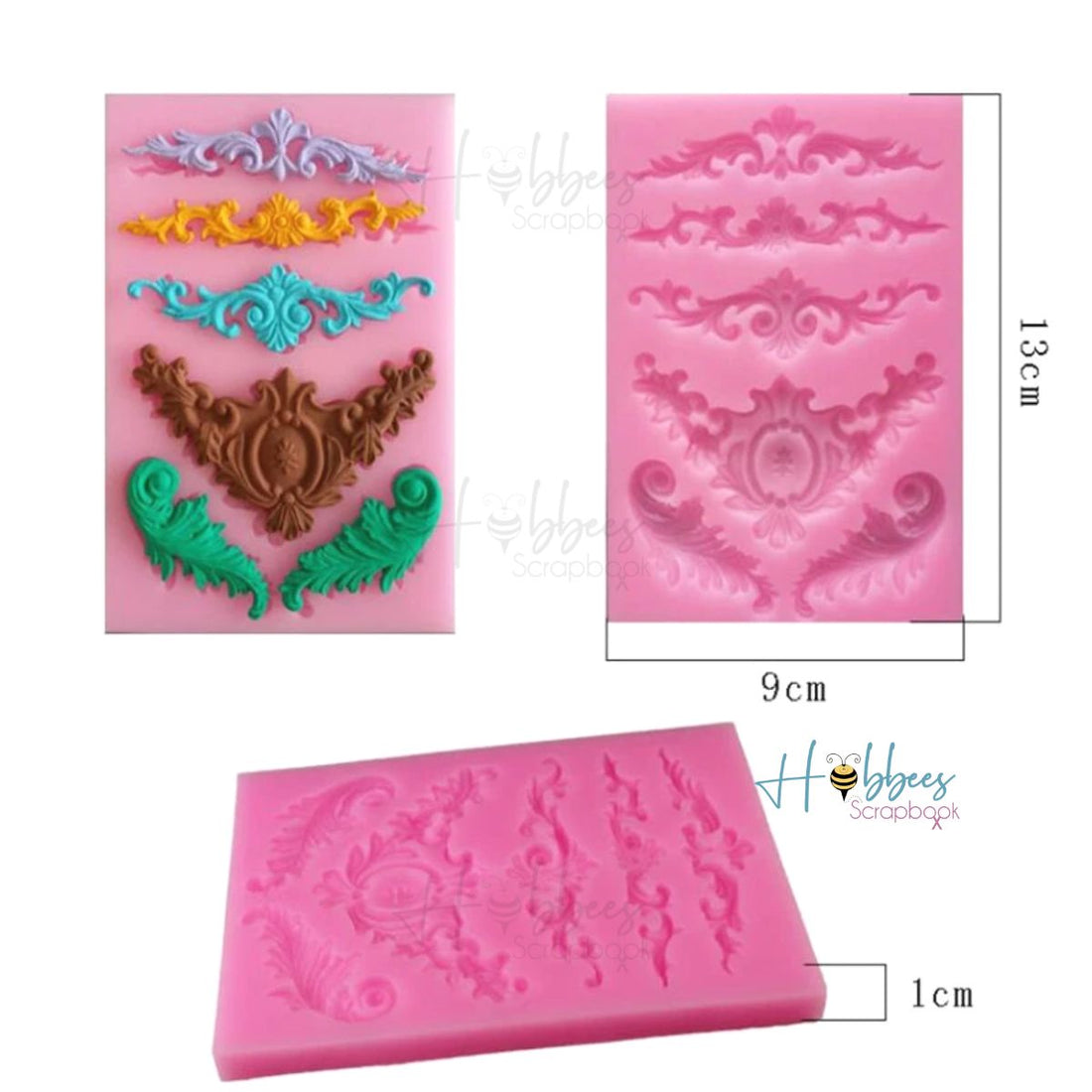 Molde de Silicón Decoraciones Vintage Moldes Hobbees