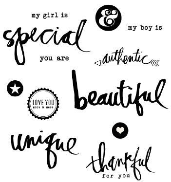 Magnolia Jane Clear Stamp Special Set / Sellos de Polímero  Transparentes Frases Especiales Descontinuado Heidi Swapp