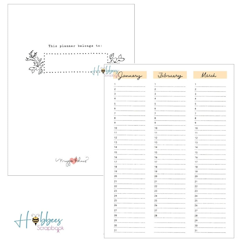 Day to Day Undated Freestyle Planner / Agenda Planificadora Rosas Descontinuado Maggie Holmes
