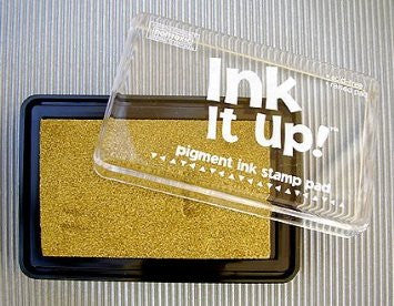 Metallic Gold Ink It Up / Cojín de Tinta para Sellos Oro Metalizado Descontinuado Darice