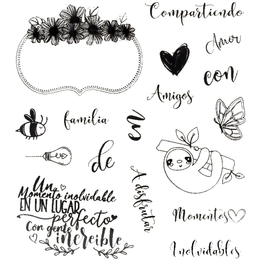 Label Stamps / Sellos de Polímero en Español Descontinuado Stamperia Intl