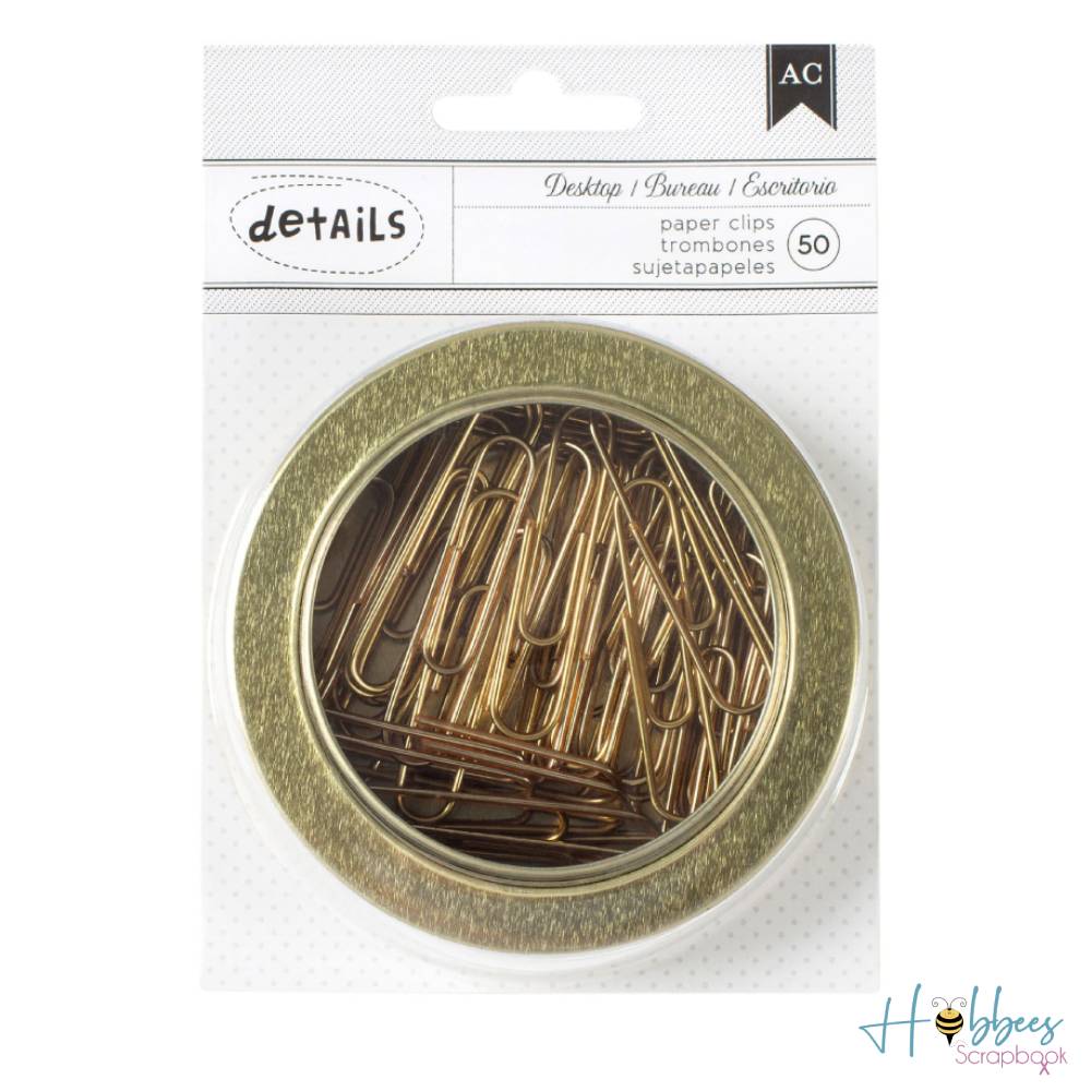 Paper Clips / Clips de Papel Grande Dorado Descontinuado American Crafts