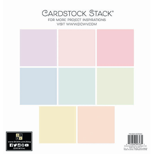 Shimmer Pastels Cardstock Stack / Block de Cartulina Pasteles Brillosos Descontinuado DCWV