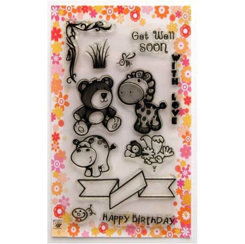 Bear and Hippo Stamps / Sellos de Polímero Oso e Hipopotamo Descontinuado Flonz Crafts
