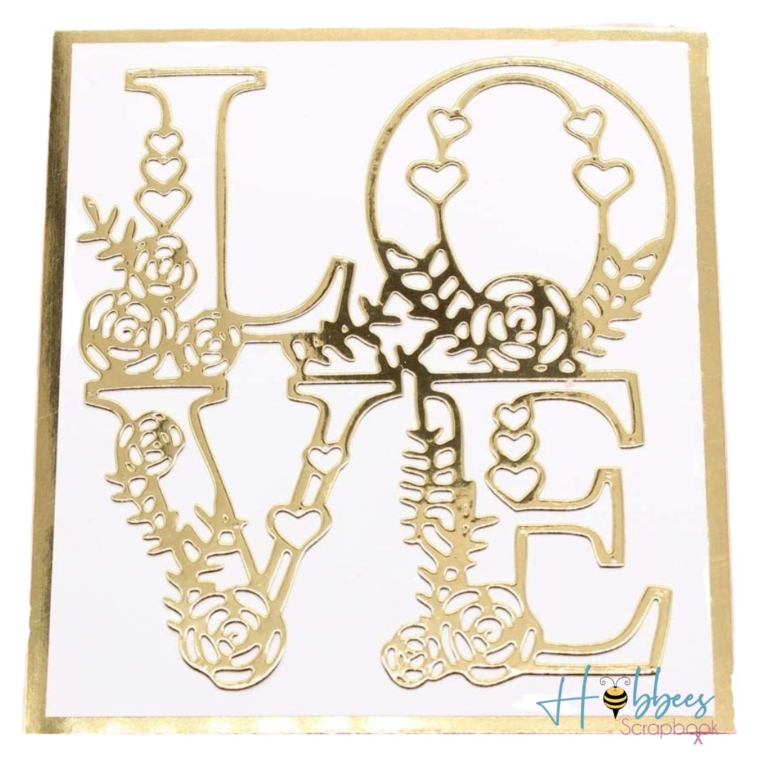 Suaje de Frase Love con Flores Dados de Corte / Suajes / Troqueles Hobbees