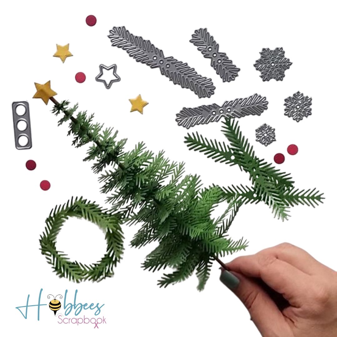 Suajes Troquel Cortar Papel Rama Pino Navidad Corona Scrap – Hobbees