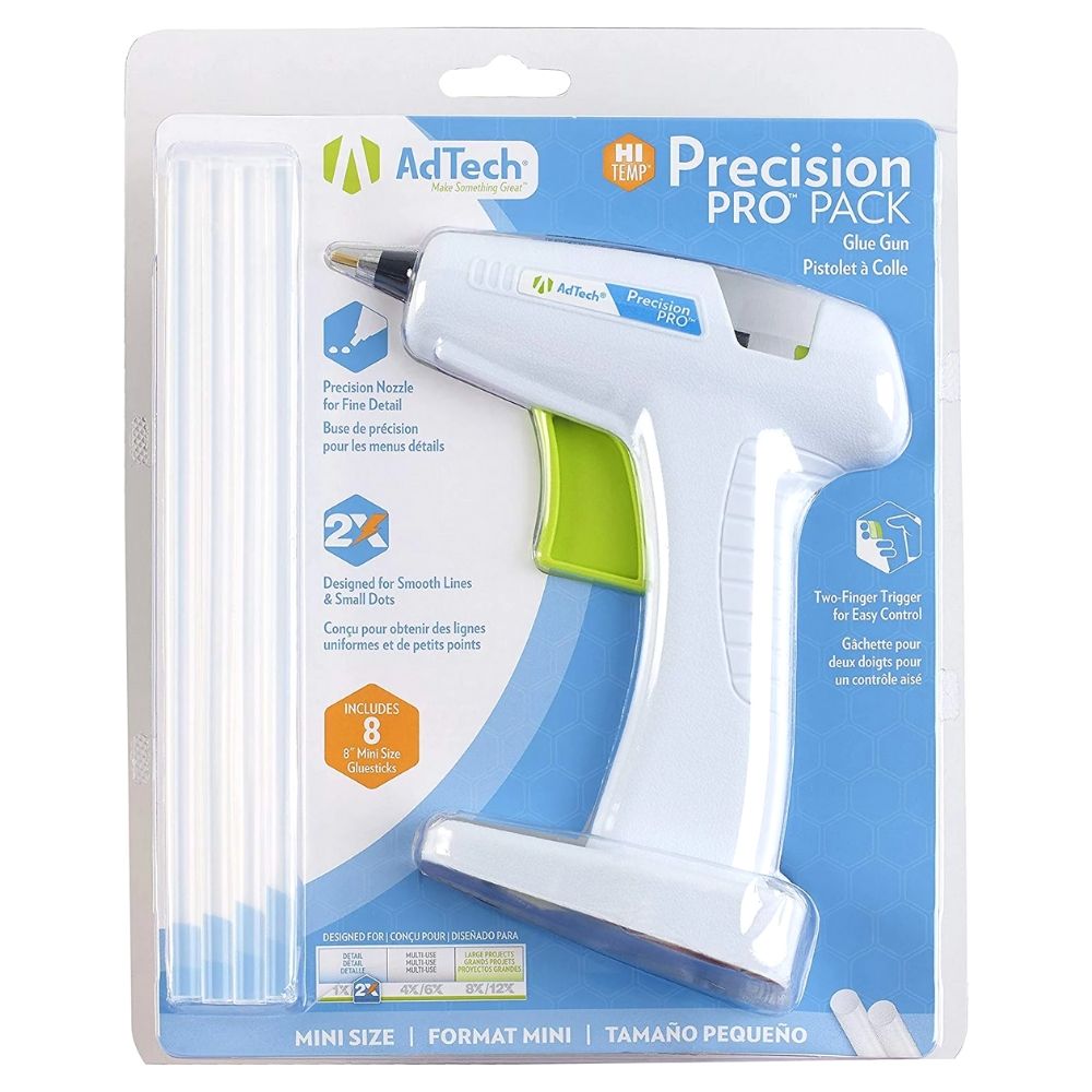 Precision Pro Pack Glue Gun  / Kit de Pistola de Silicón Punta Fina y Barras de Silicón Mini Descontinuado Ad Tech