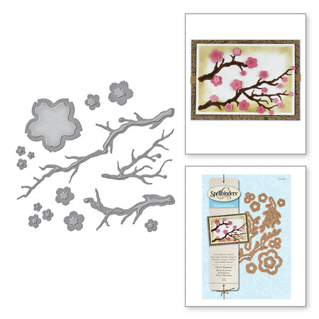 Cherry Blossoms Dies and Emboss / Suaje y Realce Flor de Cerezo Descontinuado Spellbinders