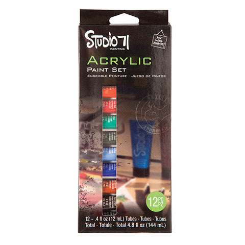 Studio 71 Acrylic Paint Set / Set de 12 Tubos Pintura Acrílica Descontinuado Darice