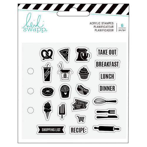 Memory Planner Clear Stamps Fresh Start Food / Sellos de Comida para Agenda Descontinuado Heidi Swapp