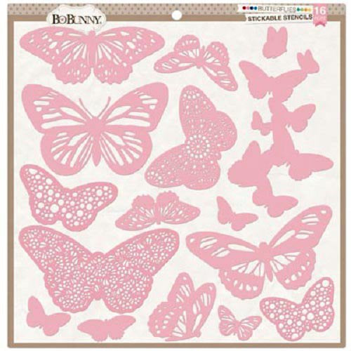 Stickable Stencils Butterflies / Plantillas de Mariposas Adhesivas