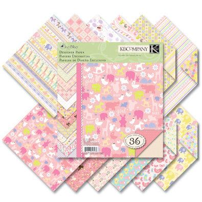 Itsy Bitsy Double Sided Paper Pad 8.5" Baby Girl / Papel Doble Cara Bebé Niña Descontinuado K &amp; Company