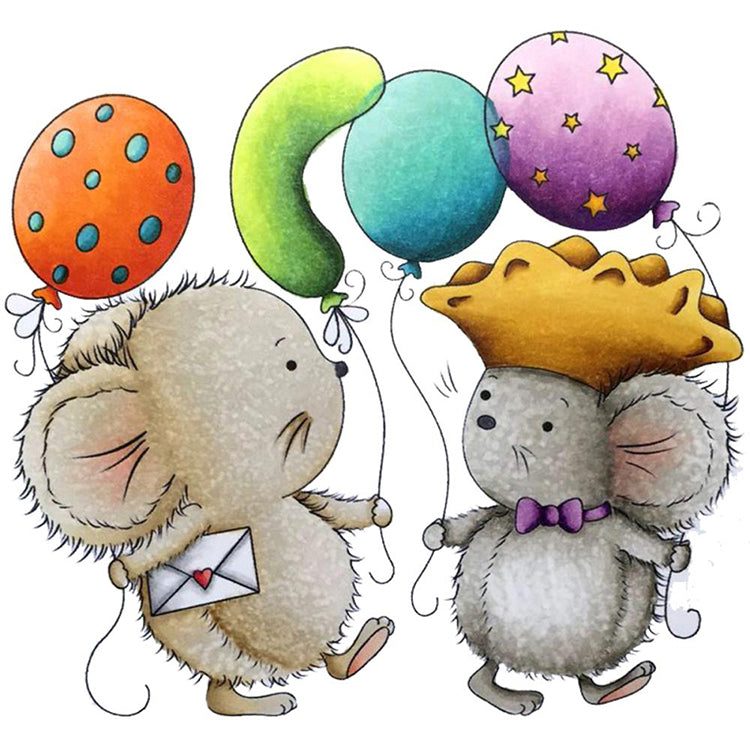 Cling Stamps Have The Micest Day / Sello Cling de Ratones y Globos Descontinuado LDRS Creative