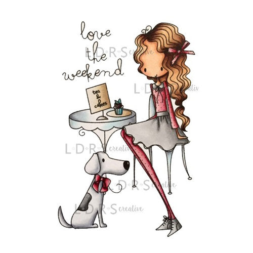 Cling Mounted Rubber Stamps Love The Weekend / Sello Cling Amo el Fin de Semana Descontinuado LDRS Creative