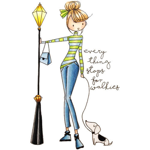 Cling Mounted Rubber Stamps Everything Stops for Walkies / Sello ClingTodo se Detiene Descontinuado LDRS Creative