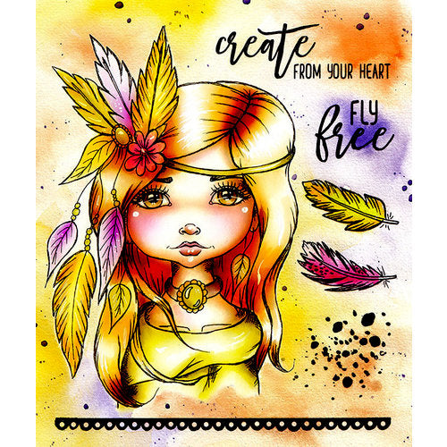 Cling Mounted Rubber Stamps Art Journal Fly Free / Sellos Cling Muñeca Descontinuado LDRS Creative