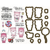 Cling Mounted Rubber Stamps and Dies Sweet Treats / Sellos Cling y Suajes de Cerditos