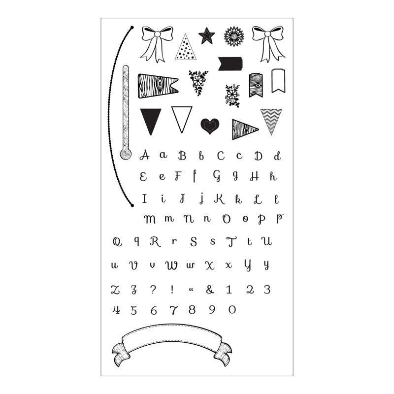 Banners &amp; Alphabet Stamps / Sellos Acrílicos Alfabetos y Accesorios Descontinuado Sizzix