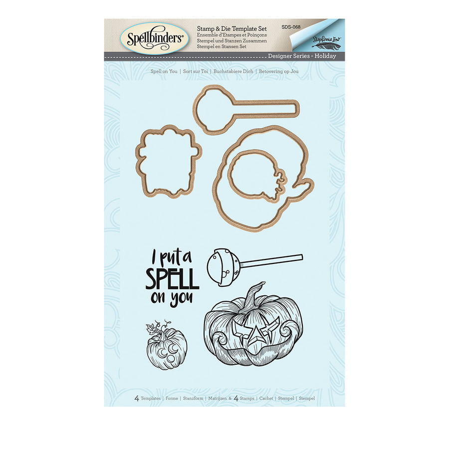 Spell On You Dies &amp; Stamps Set / Suajes de Corte y Sellos de Hechizo Descontinuado Spellbinders