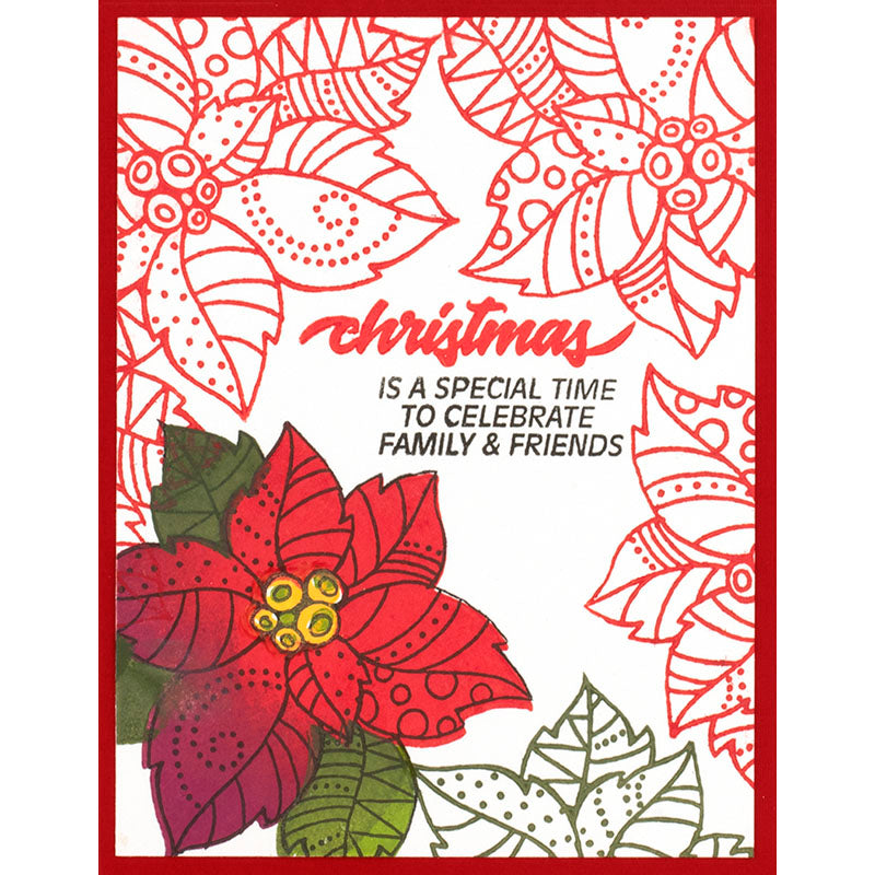 Perfectly Clear Stamps Poinsettia Parts / Sellos de Polímero Noche Buena Sellos Stampendous