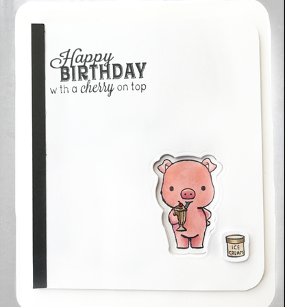 Cling Mounted Rubber Stamps and Dies Sweet Treats / Sellos Cling y Suajes de Cerditos Descontinuado LDRS Creative