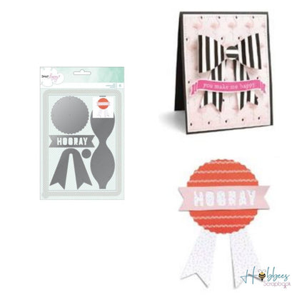 Bow and Prize Ribbon Die / Suaje de Corte de Moño y Medalla DESCONTINUADO American Crafts