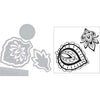 Framelits Die &amp; Stamp Set Rosette Flower / Suaje y Sello de Flor de Roseta