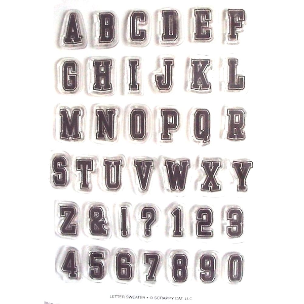 Letter Sweater Stamps / Sellos de Polímero de Letras Descontinuado Scrappy Cat