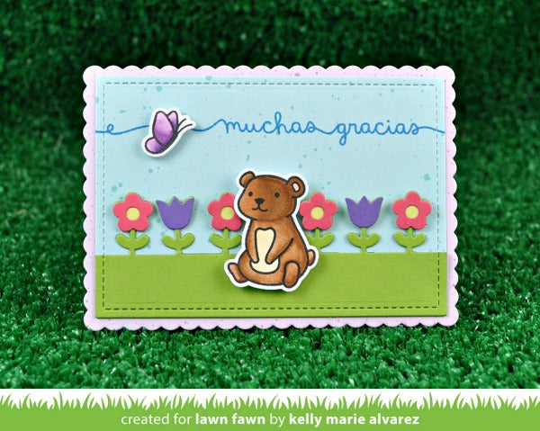 Spanish Scripty Sayings Stamps / Sellos de Polímero Borde Frases Español Descontinuado Lawn Fawn