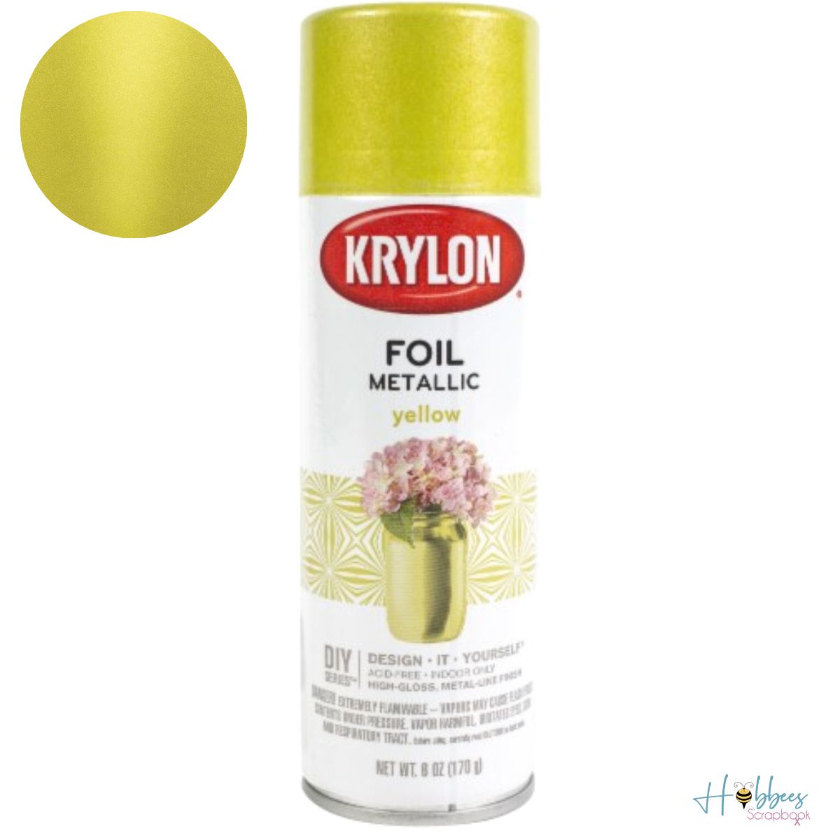 Premium Metallic Foil Spray Paint Yellow / Pintura Metálica Amarilla