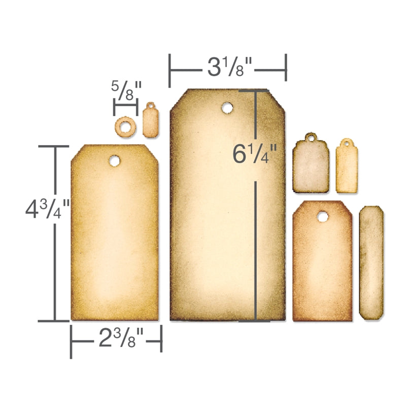 Tim Holtz Tag Collection Die / Suaje de Etiquetas Varias Dados de Corte / Suajes / Troqueles Sizzix