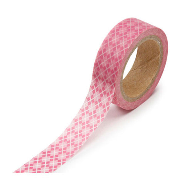 Washi Tape Pink Argyle / Cinta Adhesiva Rosa