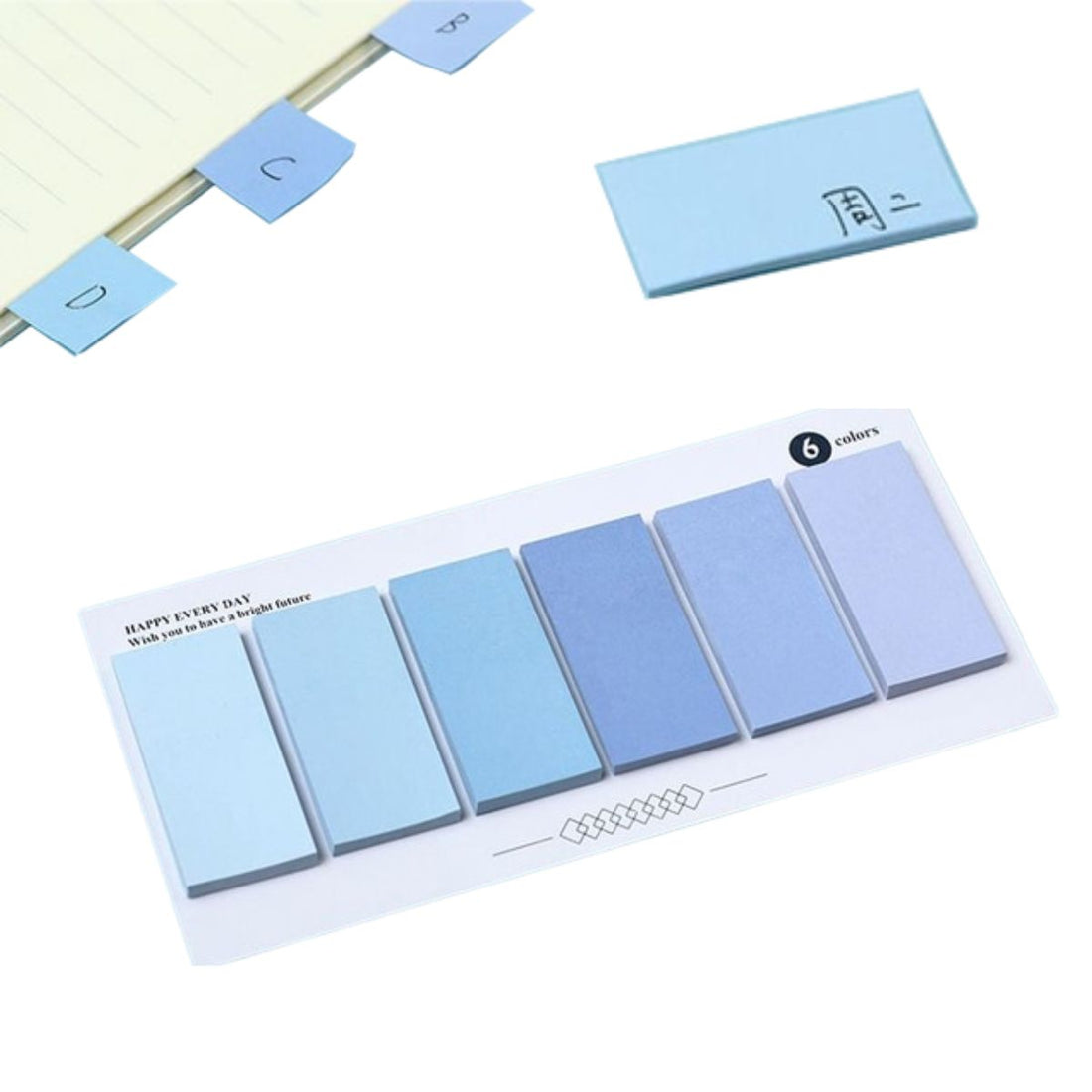 Notas Adhesivas Reposicionables 6 Colores Azul Papel Hobbees