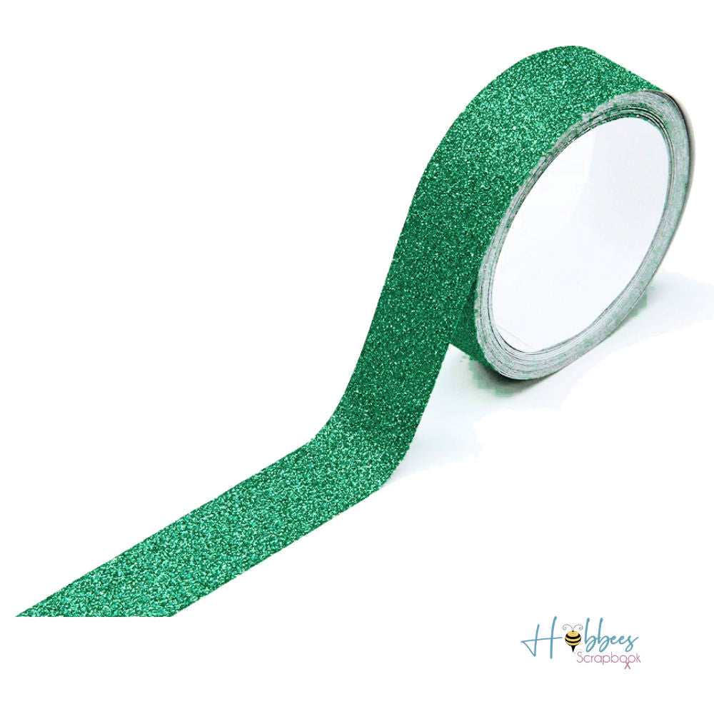 Scrapbook Washi Tape Cinta Adhesiva Verde Brillante Glitter - Hobbees