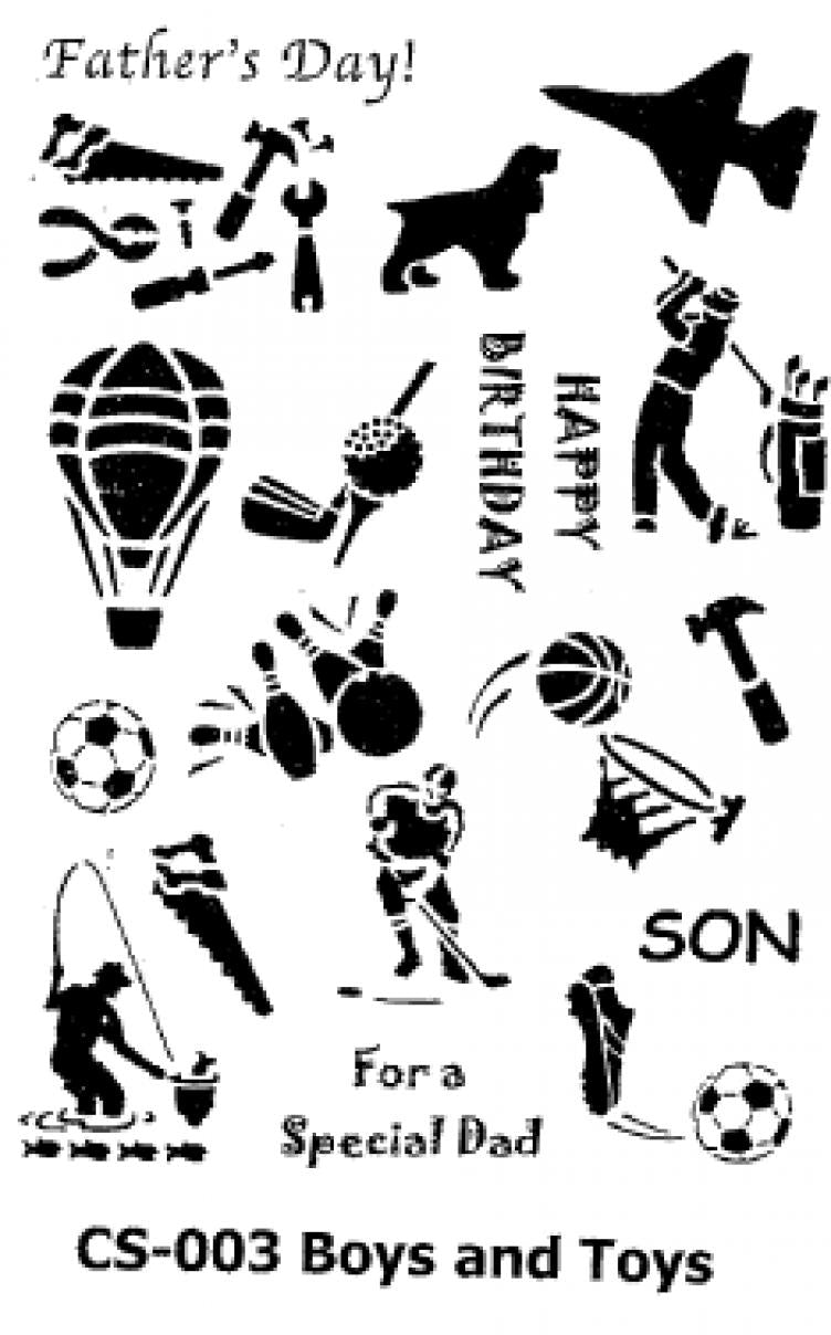 Boys and Toys Clear Stamps / Sellos Transparente de Deportes Descontinuado Clearly Heritage