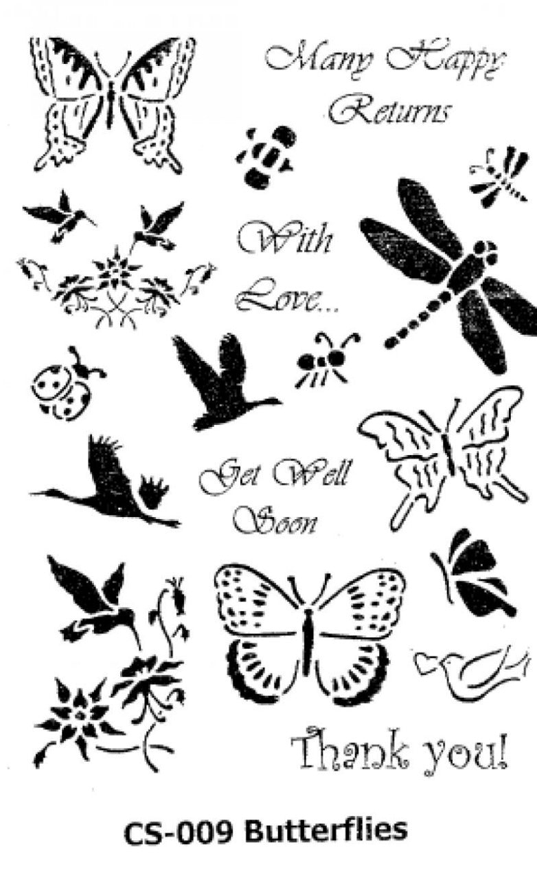 Butterflies Clear Stamps / Sellos Transparente de Mariposas Descontinuado Clearly Heritage