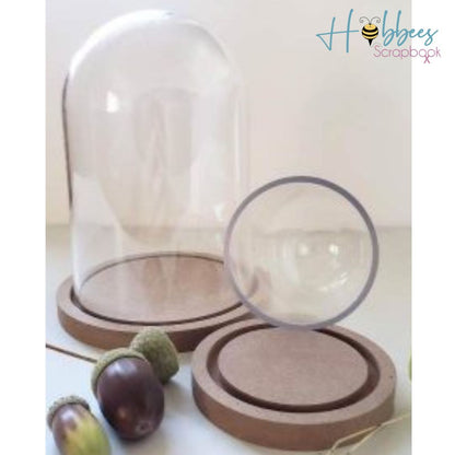 DIY Clear Plastic Dome With Wood Base / Cúpula de Plástico con Base de Madera Adornos / Embellishments Multicraft Imports