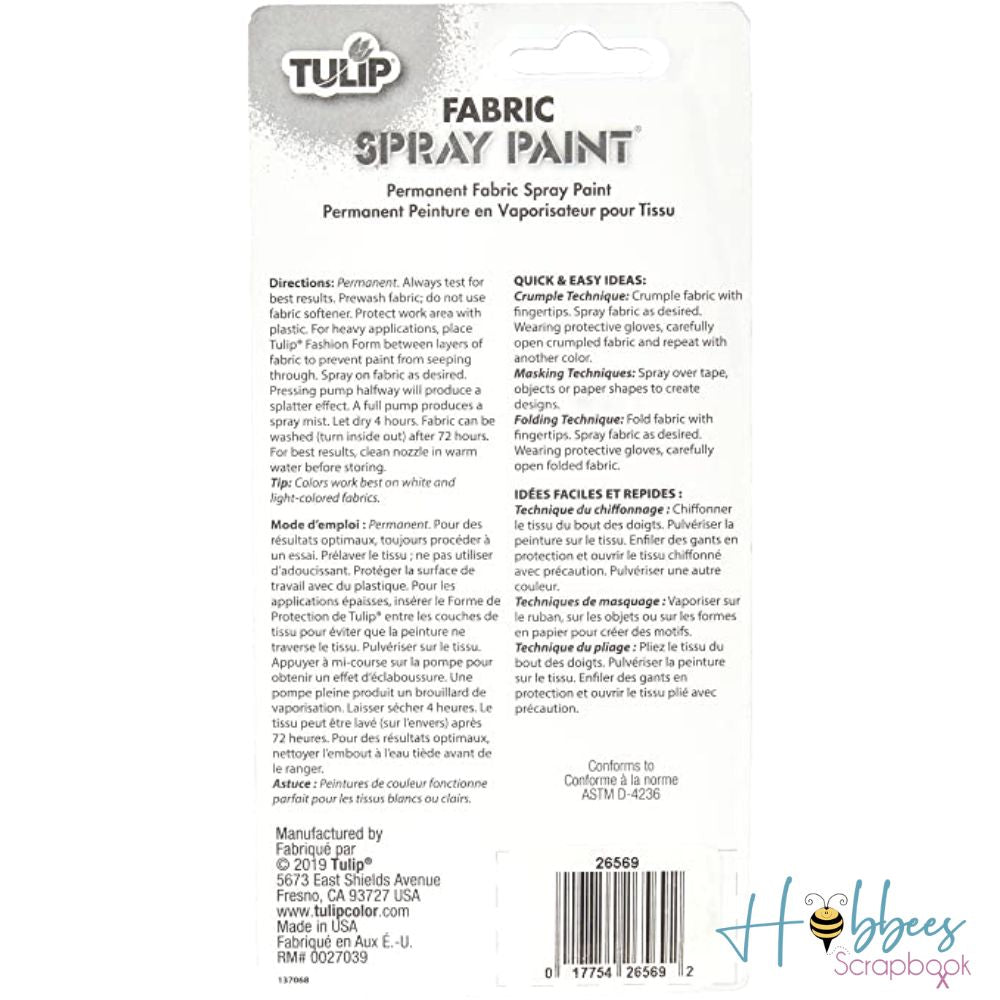 Tulip 26569 Vaporisateur de Peinture Permanente pour Tissu de 118 ml, Snow