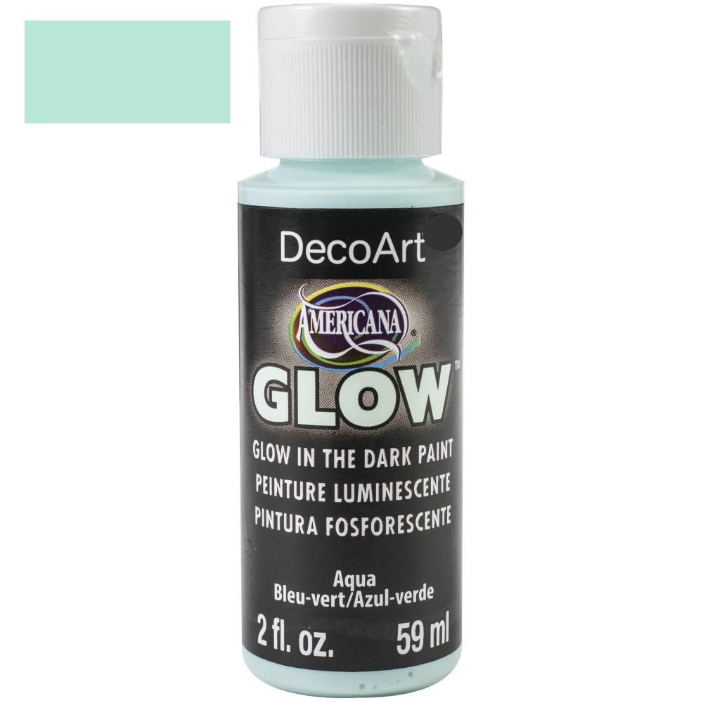Glow In The Dark Paint Aqua / Pintura Brilla en la Oscuridad Azul Verdoso Acrìlicos DecoArt