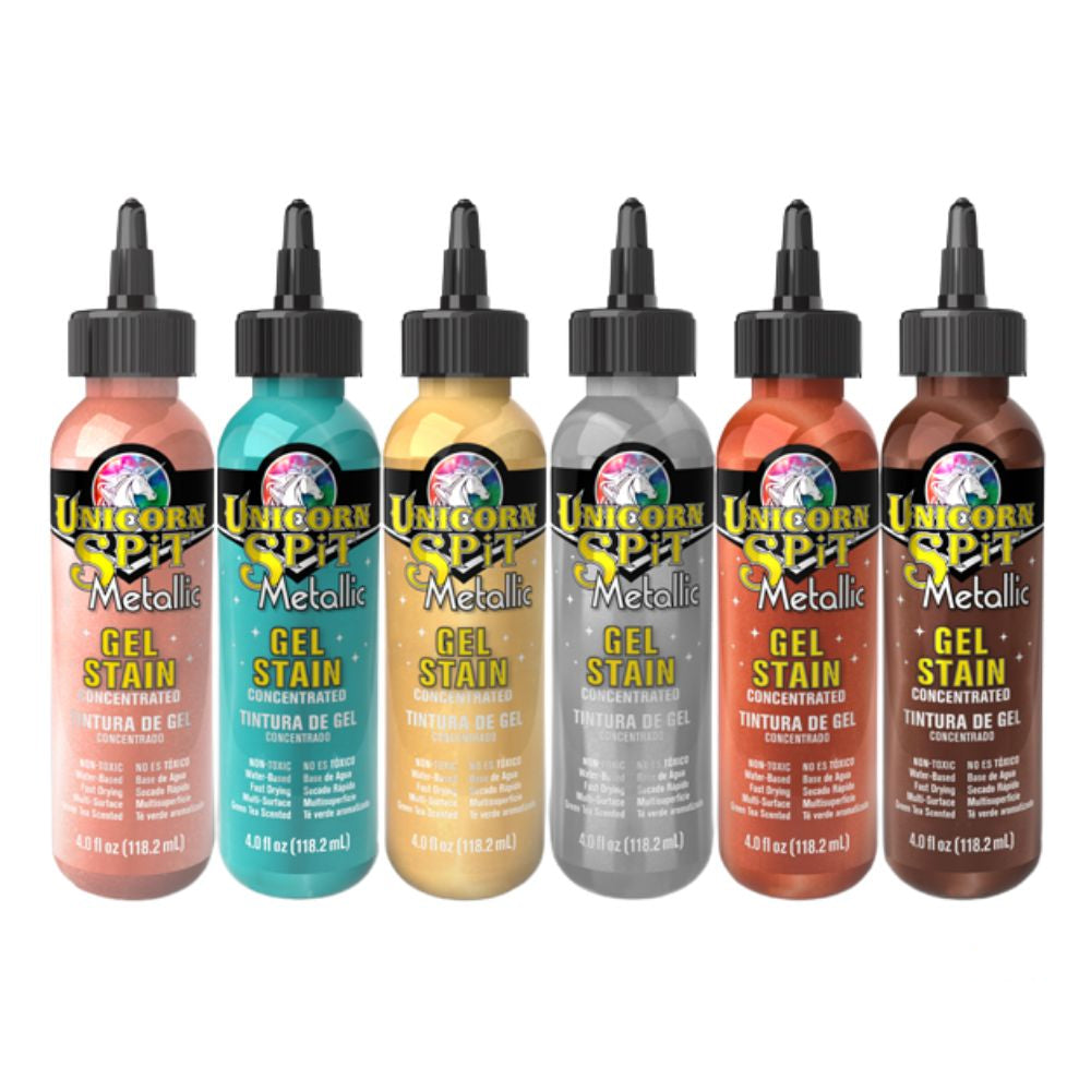 Sparkling Wood Stain &amp; Glaze Metallic Poseidon / Tinta y Esmalte Multi Superficies Pintura y Medios Mixtos Unicorn Spit