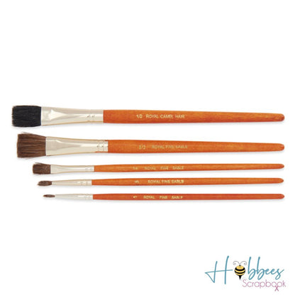 Sable Camel Value Pack Brush Set / Juego de Brochas Cerdas de Camello Marta 5 pc Pinceles y Brochas Royal Langnickel