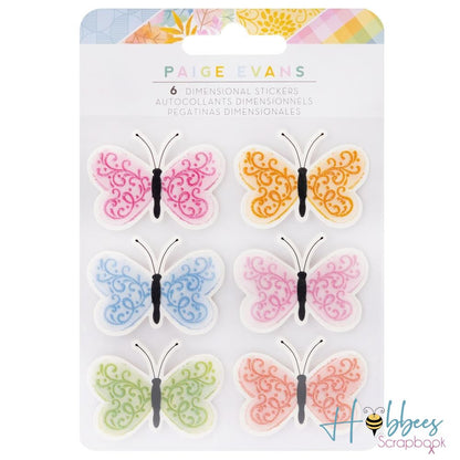 Paige Evans Garden Shoppe Dimensional Sticker / Estampas De Mariposas Dimensionales Estampas American Crafts